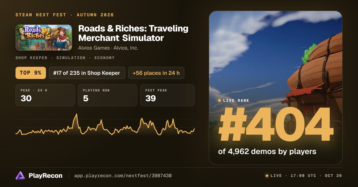 Roads & Riches: Traveling Merchant Simulator in Steam Next Fest