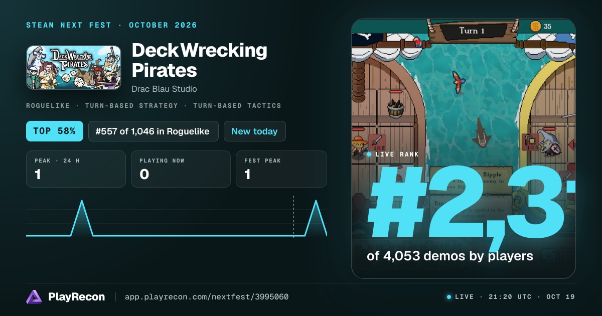 DeckWrecking Pirates im Steam Next Fest