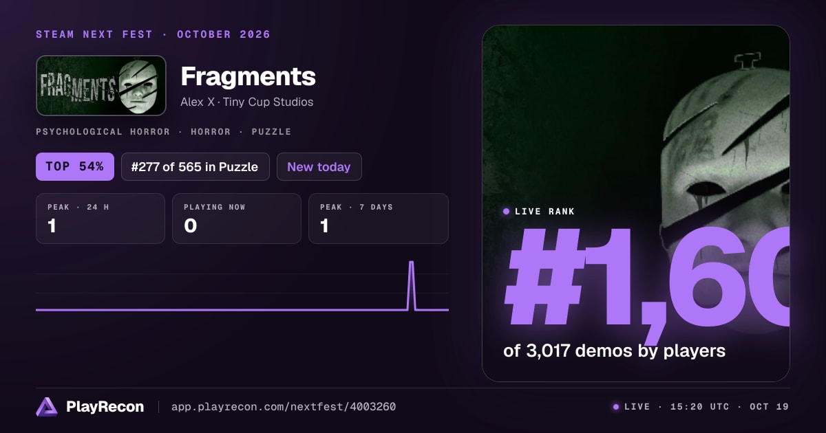 Fragments au Steam Next Fest