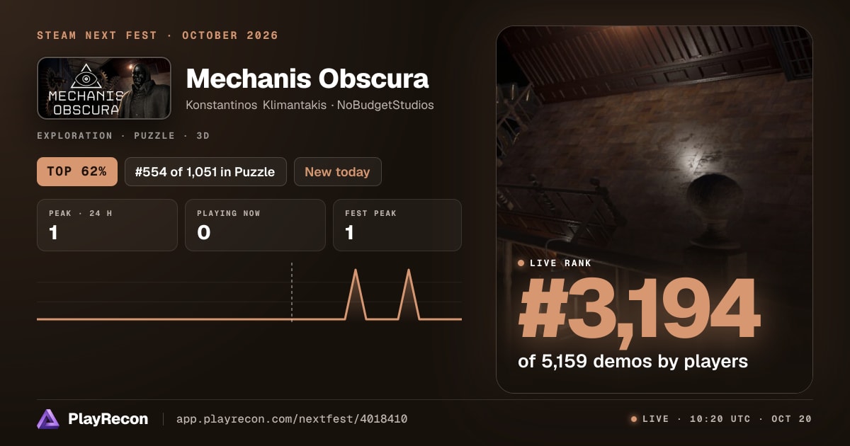 Mechanis Obscura in Steam Next Fest
