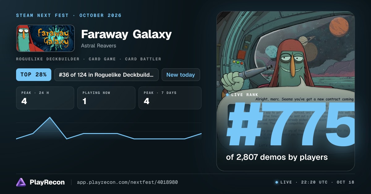 Faraway Galaxy en el Steam Next Fest