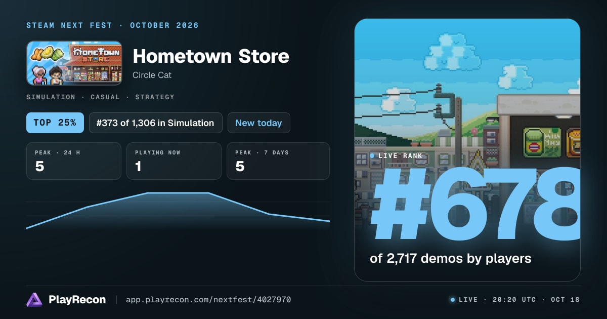 Hometown Store in Steam Next Fest