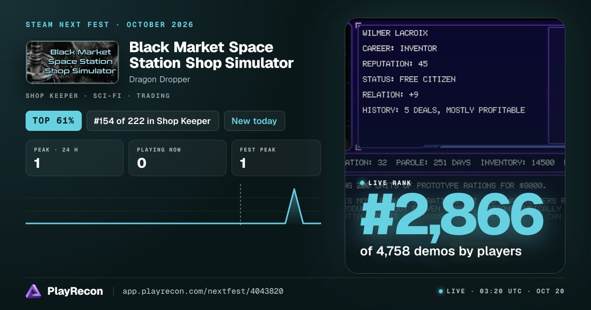 Black Market Space Station Shop Simulator на Steam Next Fest