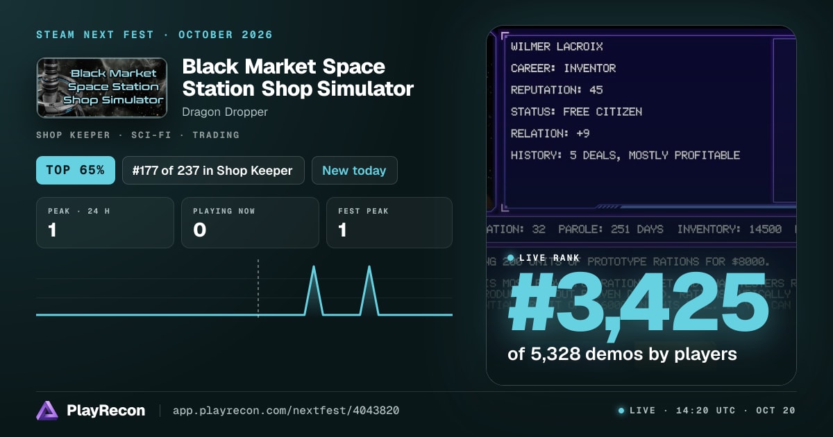 Black Market Space Station Shop Simulator in Steam Next Fest