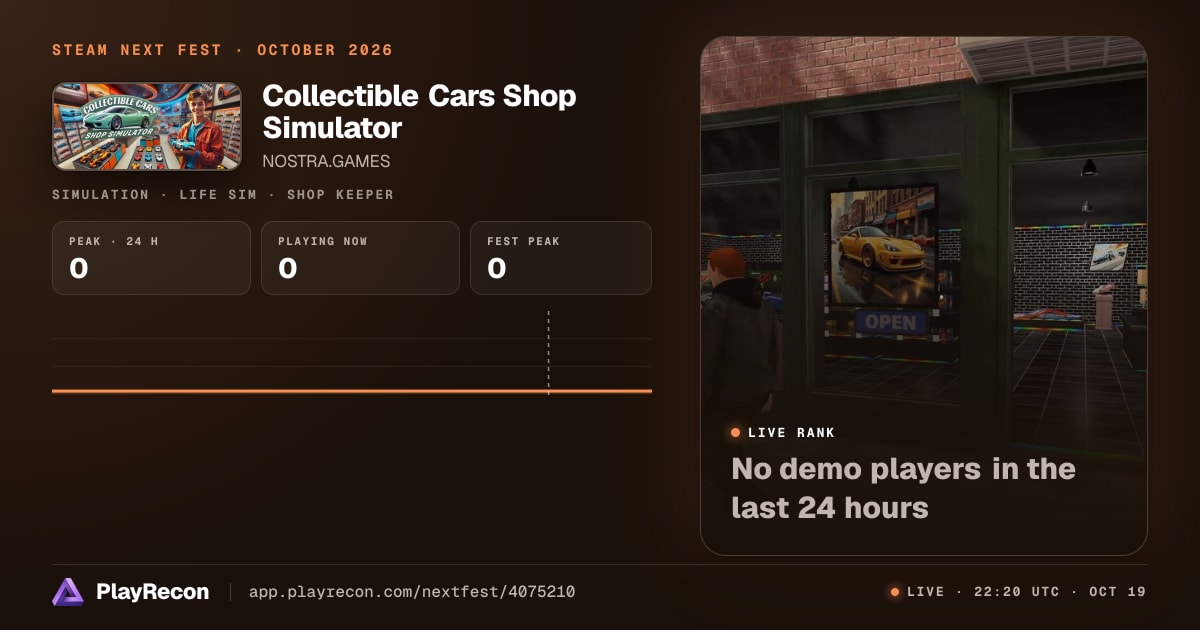 Collectible Cars Shop Simulator en el Steam Next Fest