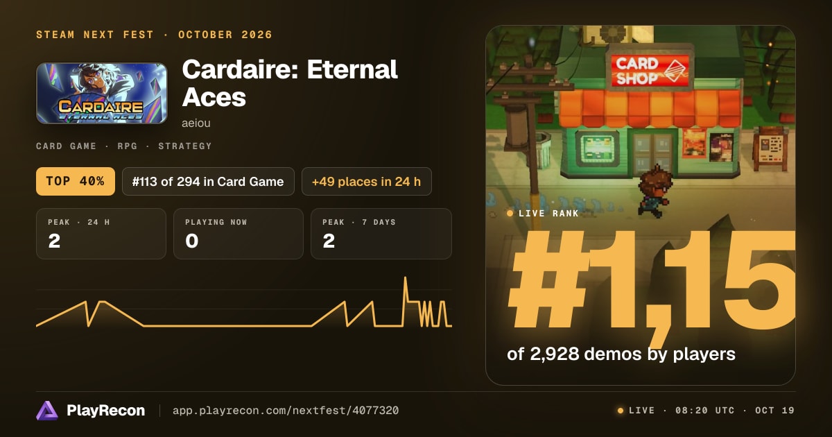 Cardaire: Eternal Aces im Steam Next Fest