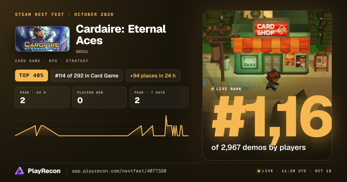 Cardaire: Eternal Aces au Steam Next Fest