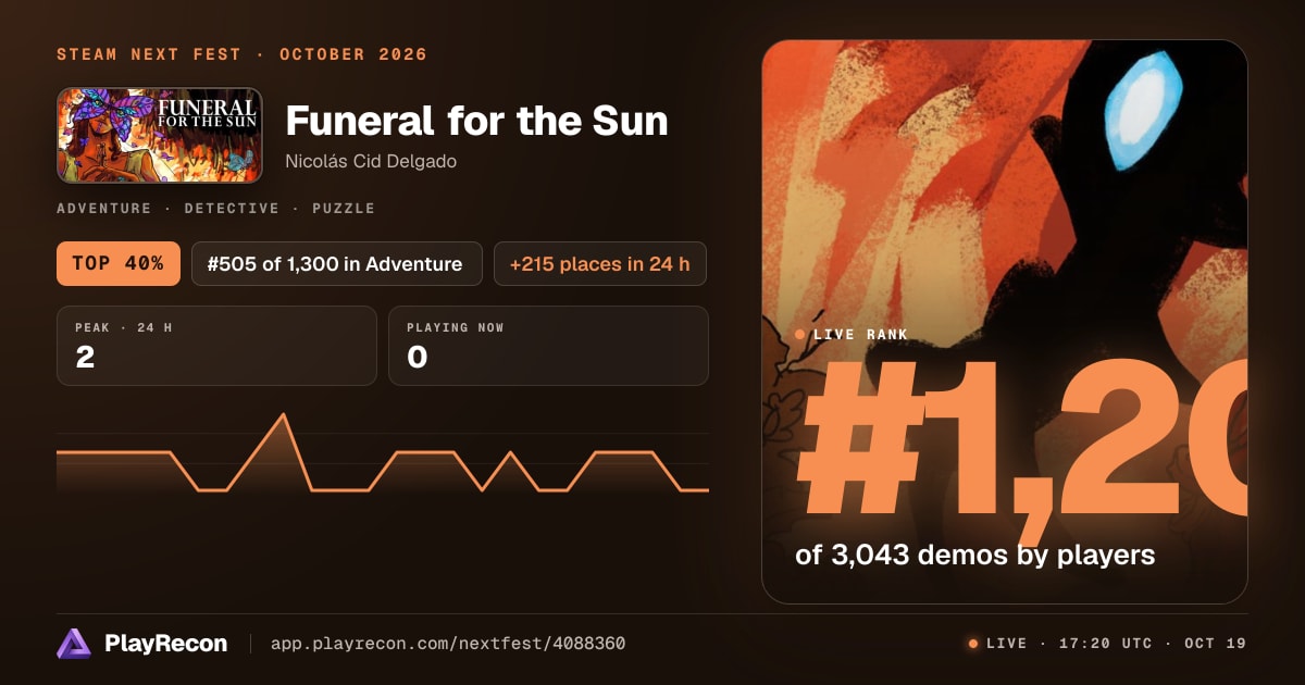 Funeral for the Sun en el Steam Next Fest