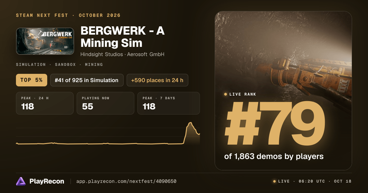 BERGWERK - A Mining Sim in Steam Next Fest