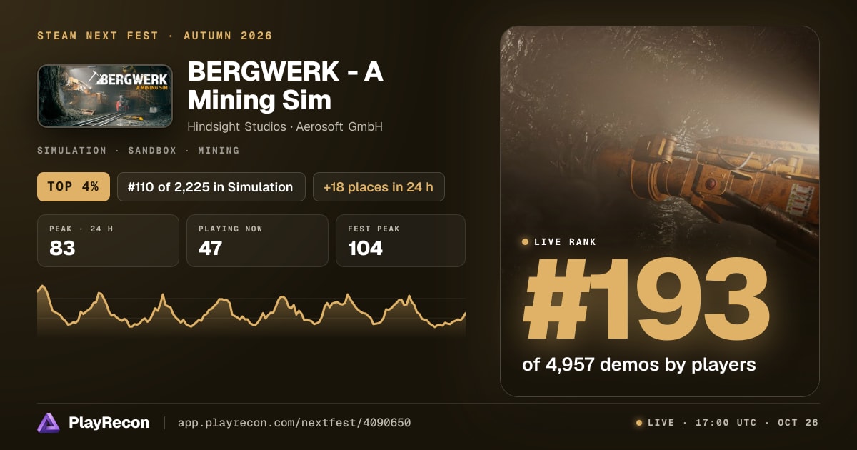 BERGWERK - A Mining Sim allo Steam Next Fest