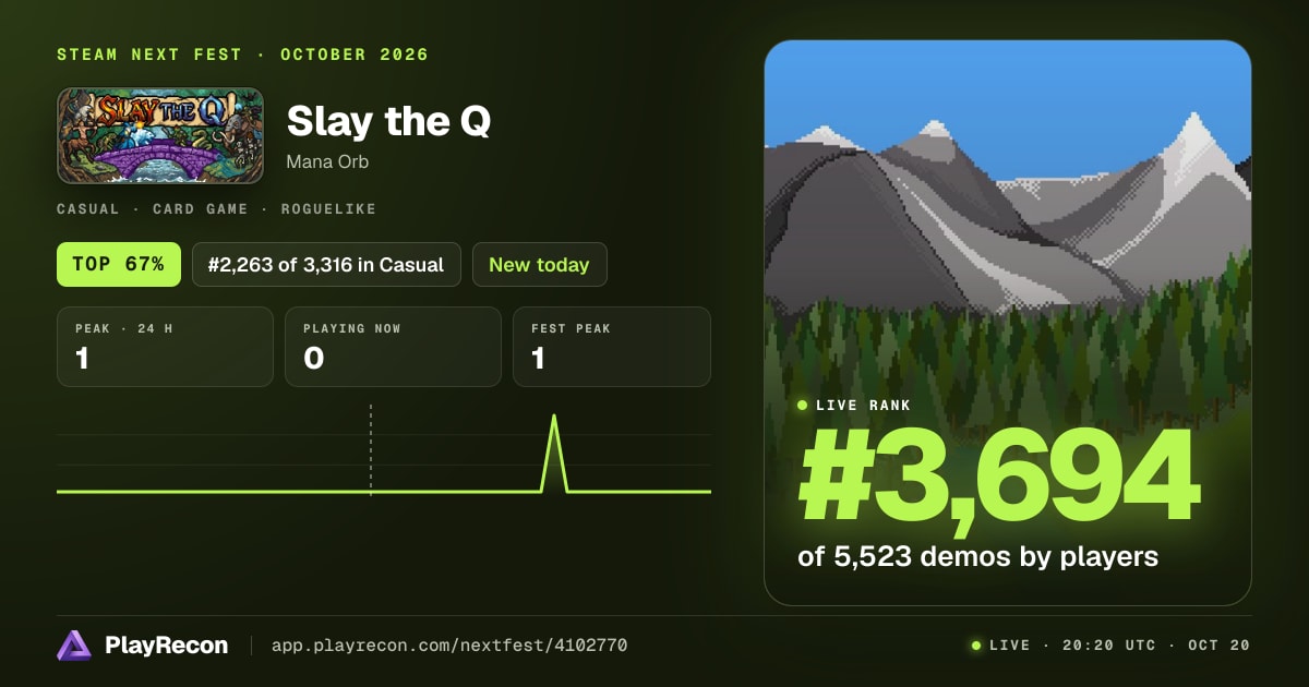 Slay the Q in Steam Next Fest