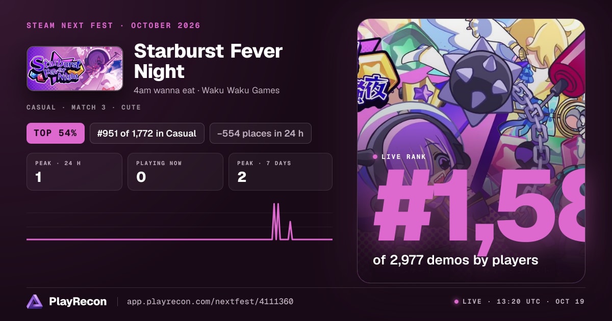 Starburst Fever Night in Steam Next Fest
