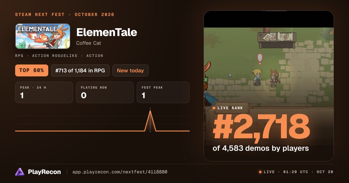 ElemenTale au Steam Next Fest