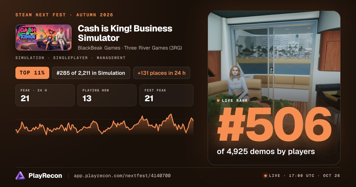Cash is King! Business Simulator im Steam Next Fest