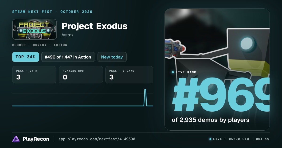 Project Exodus au Steam Next Fest