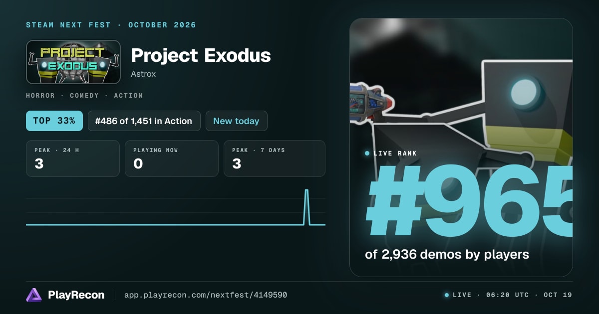 Project Exodus allo Steam Next Fest