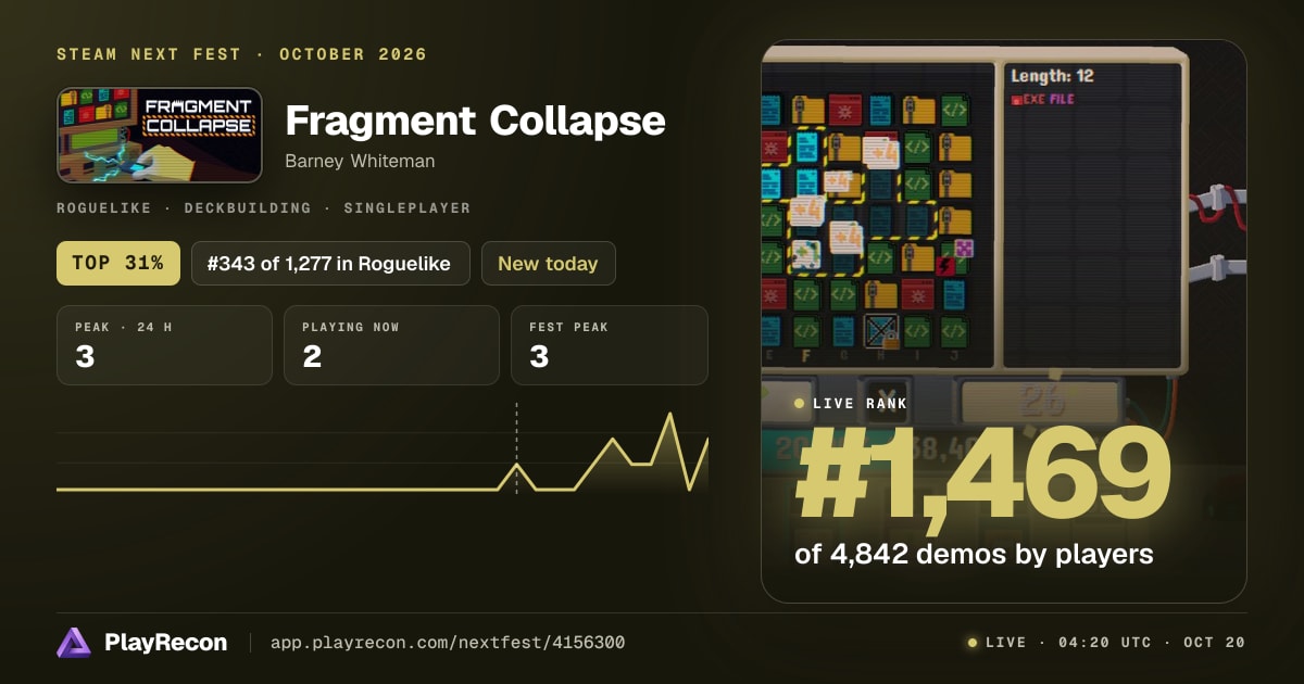 Fragment Collapse in Steam Next Fest