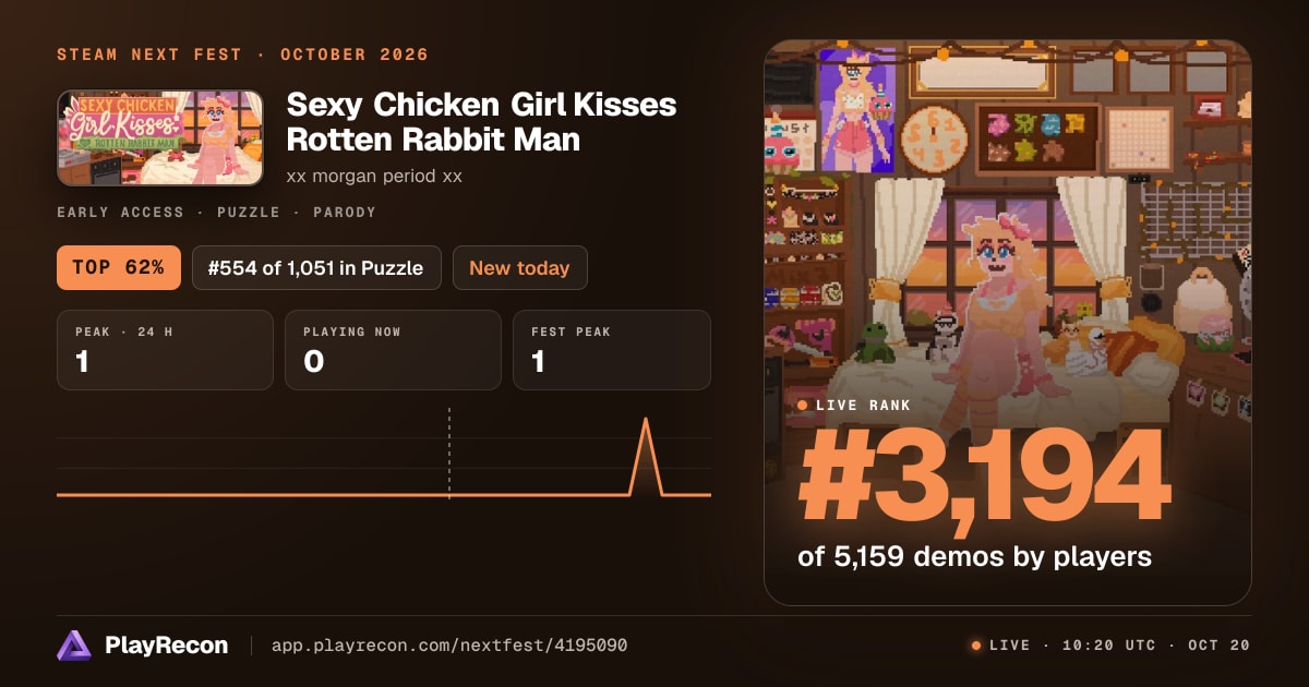 Sexy Chicken Girl Kisses Rotten Rabbit Man in Steam Next Fest