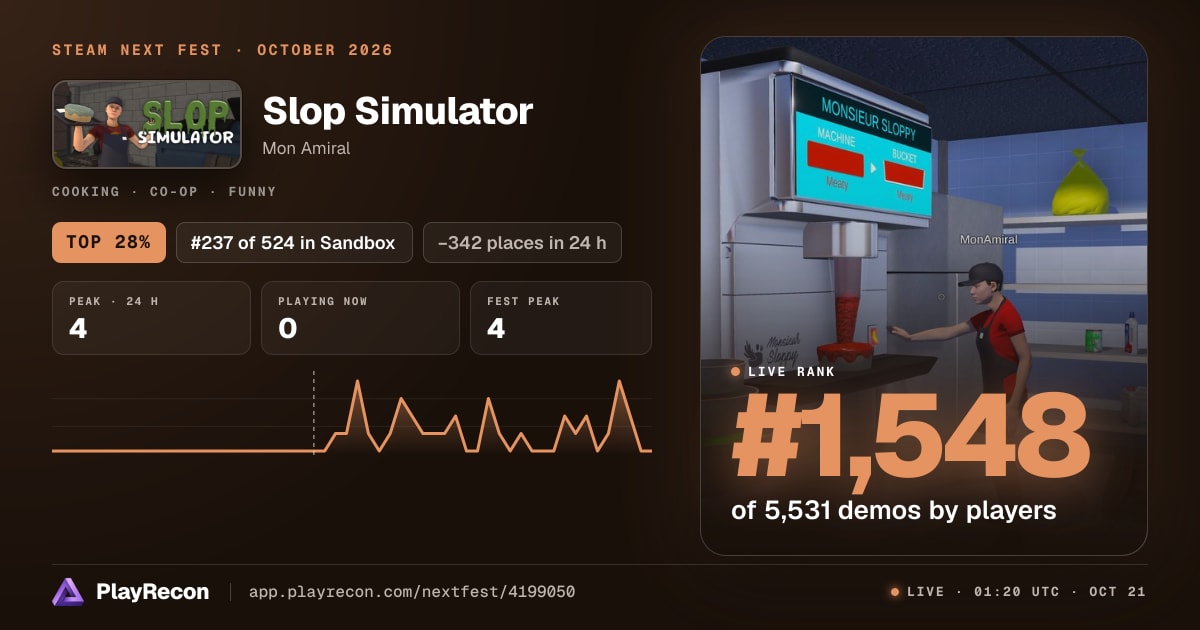 Slop Simulator in Steam Next Fest
