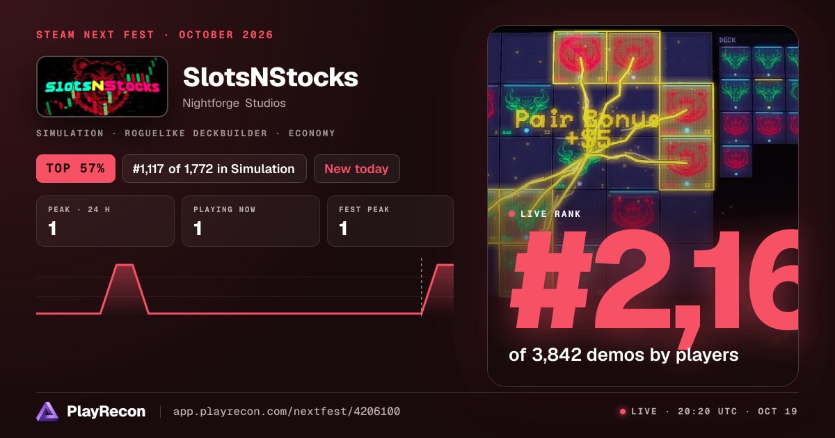 SlotsNStocks im Steam Next Fest