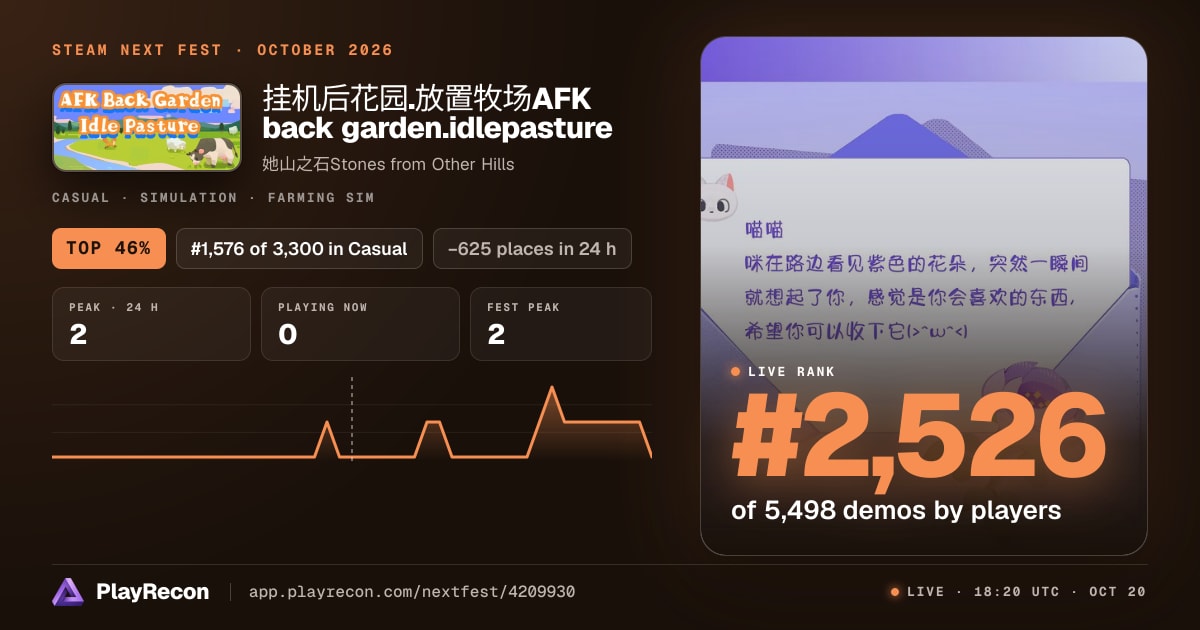 挂机后花园.放置牧场AFK back garden.idlepasture in Steam Next Fest