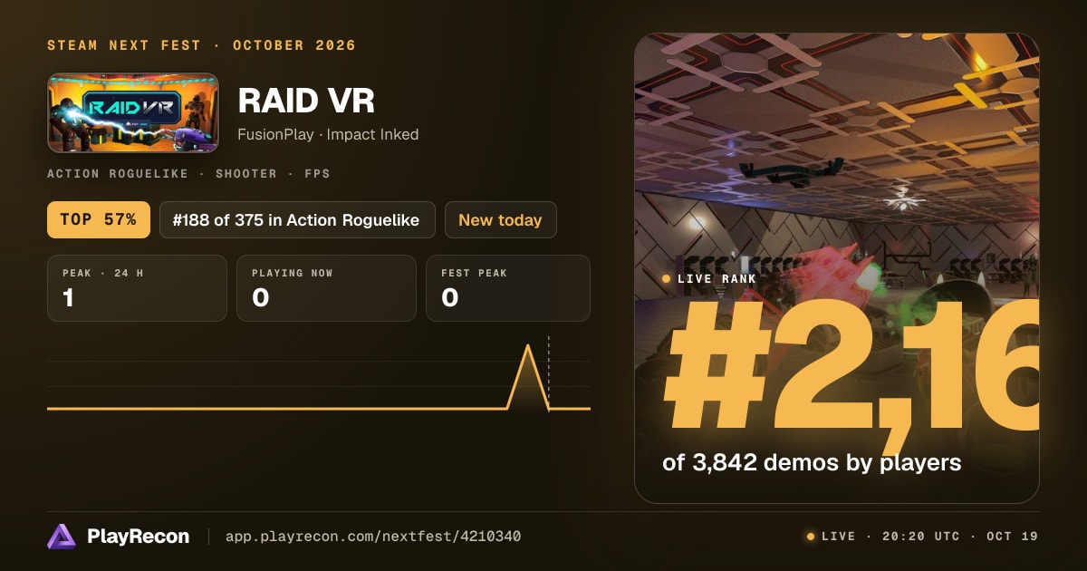 RAID VR en el Steam Next Fest