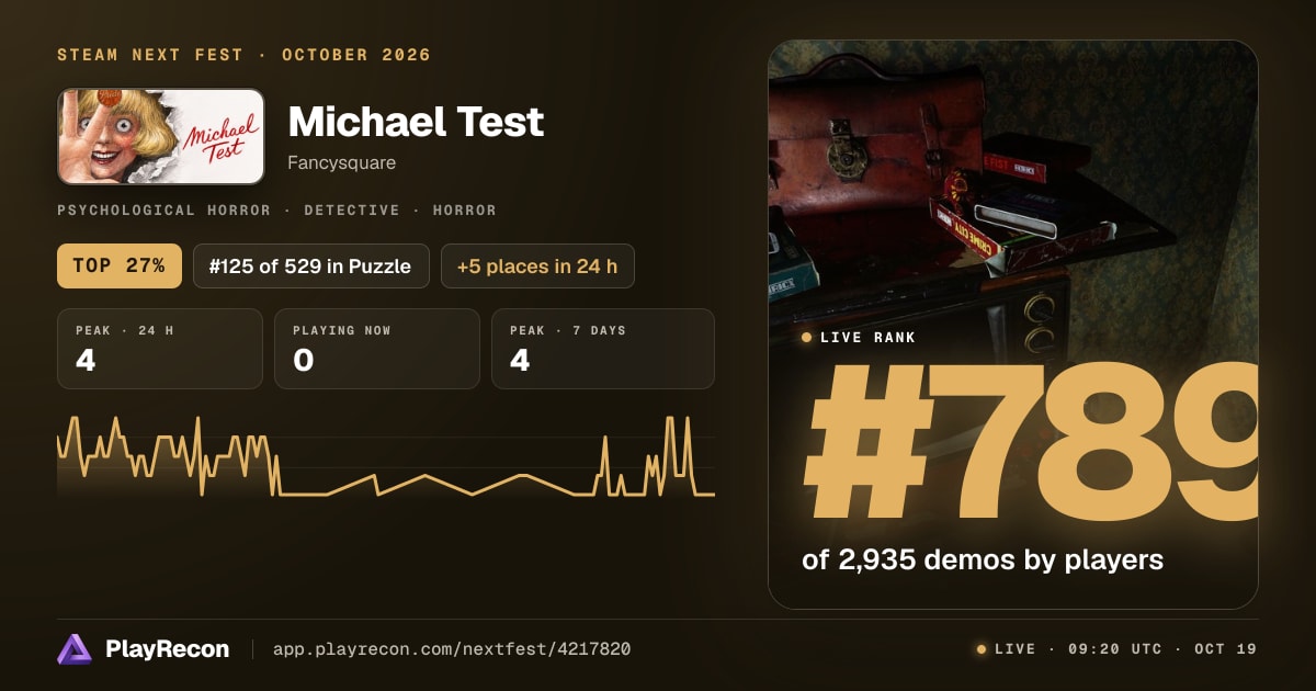 Michael Test au Steam Next Fest