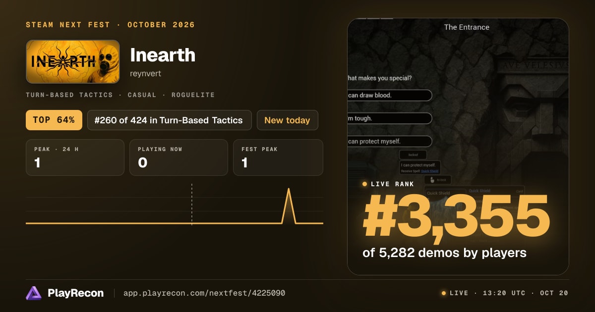 Inearth au Steam Next Fest