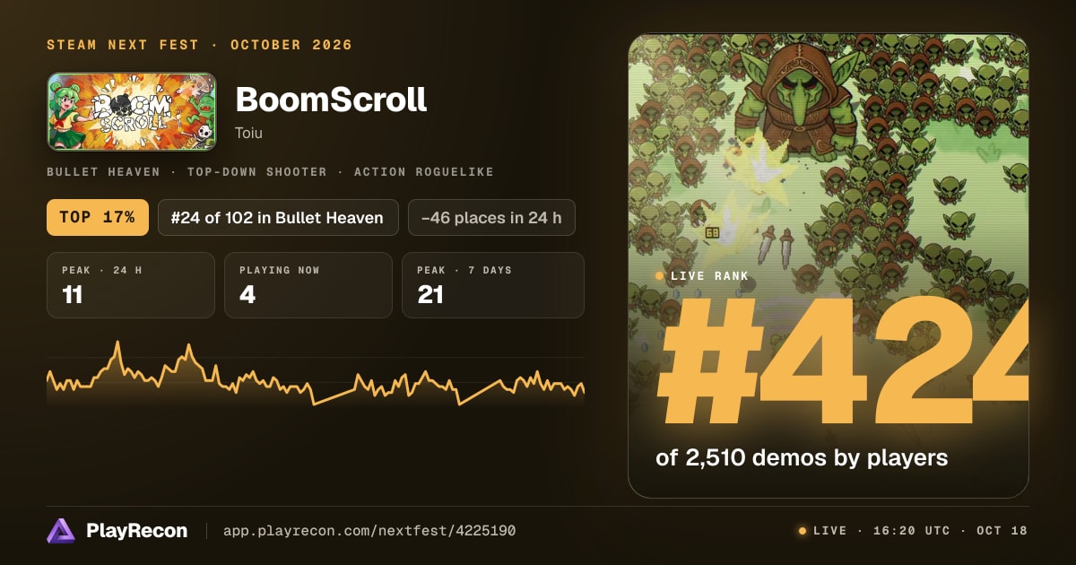 BoomScroll in Steam Next Fest