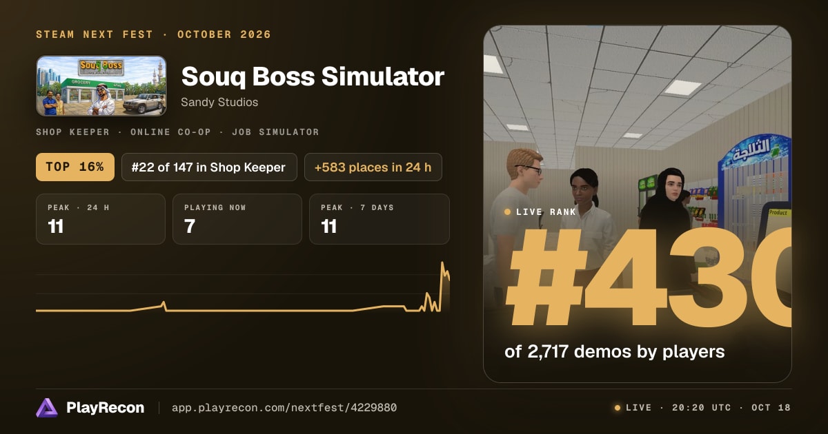 Souq Boss Simulator im Steam Next Fest