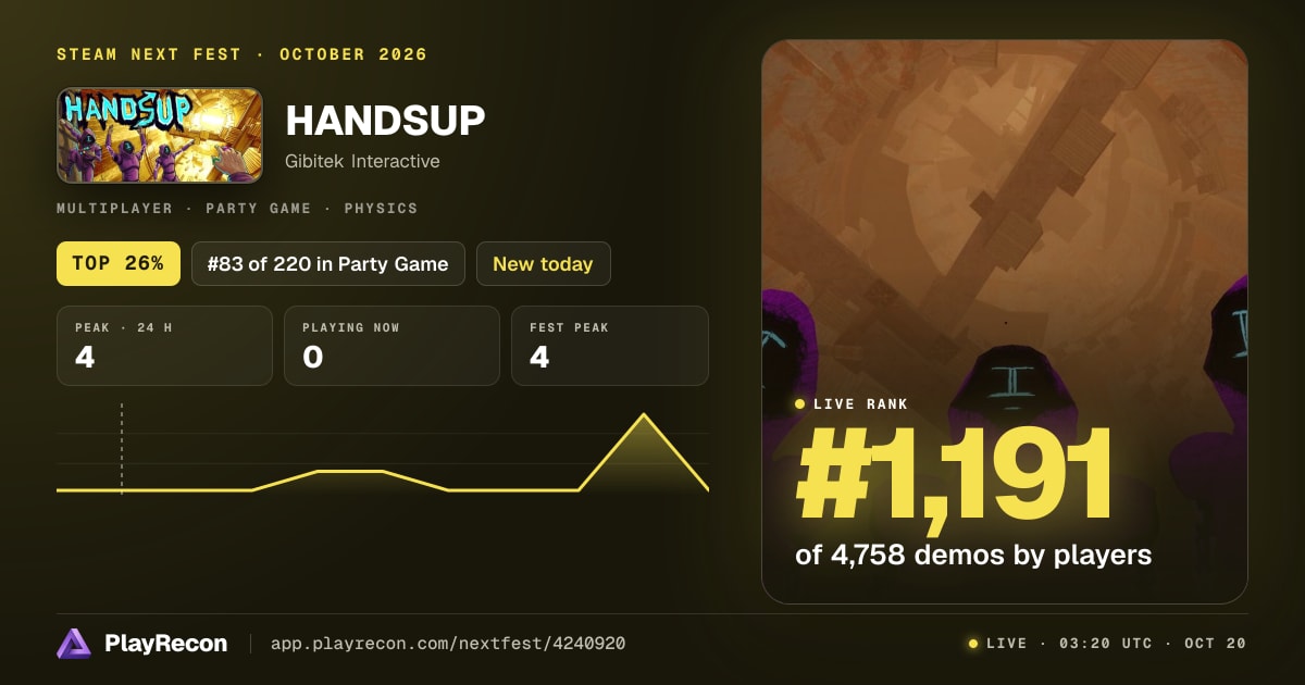 HANDSUP en el Steam Next Fest