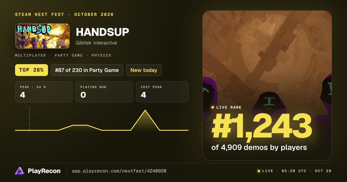 HANDSUP in Steam Next Fest