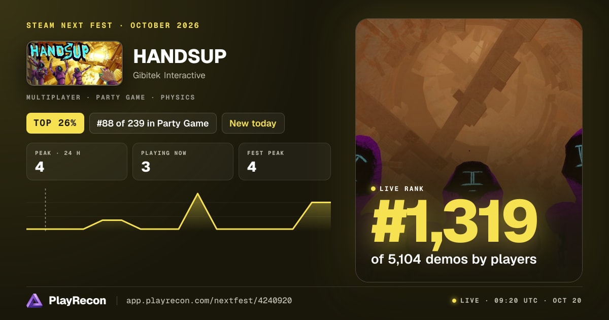 HANDSUP au Steam Next Fest