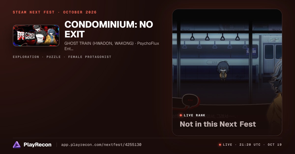 CONDOMINIUM: NO EXIT im Steam Next Fest