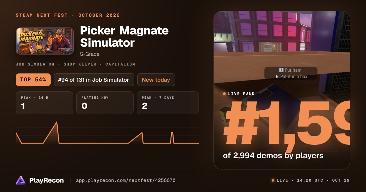 Picker Magnate Simulator in Steam Next Fest