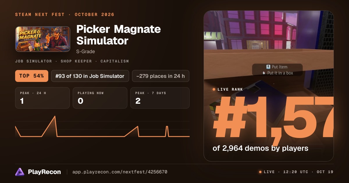 Picker Magnate Simulator allo Steam Next Fest
