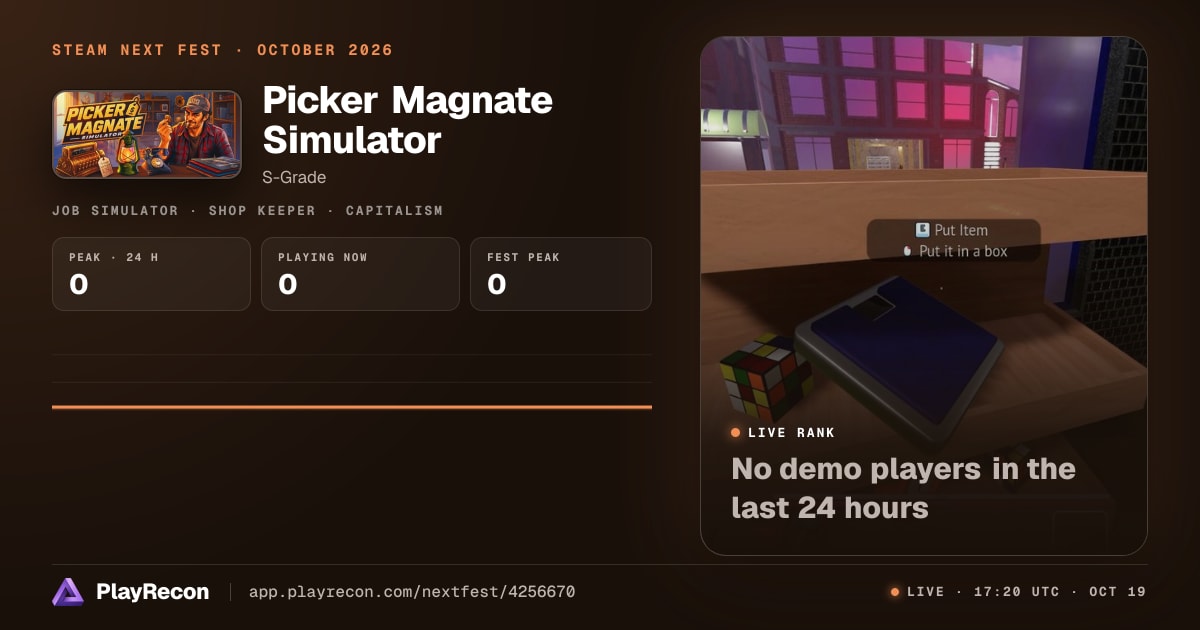 Picker Magnate Simulator en el Steam Next Fest