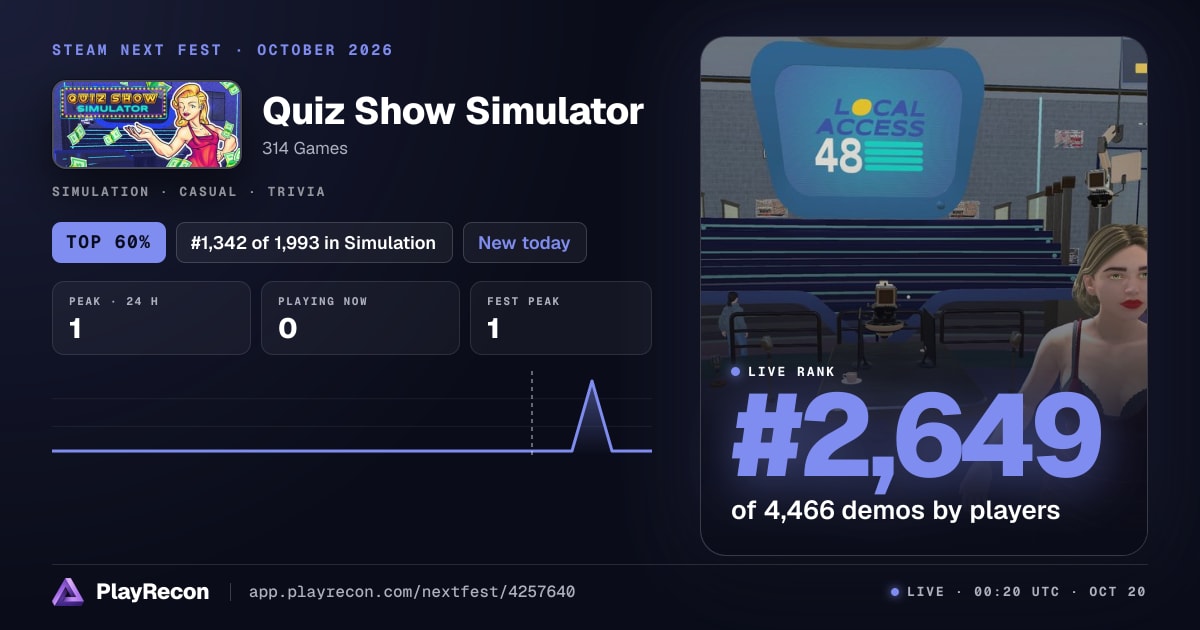 Quiz Show Simulator in Steam Next Fest