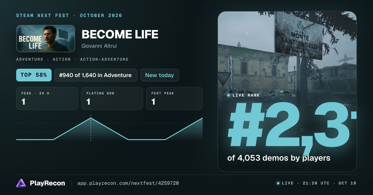 BECOME LIFE in Steam Next Fest