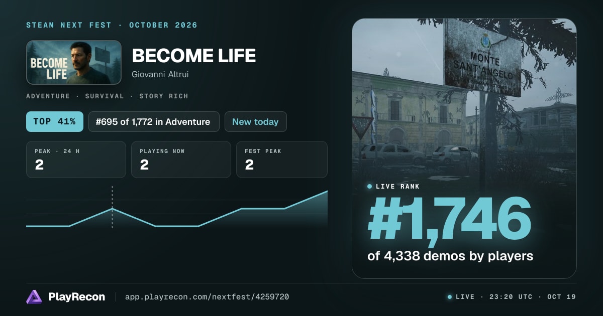 BECOME LIFE im Steam Next Fest