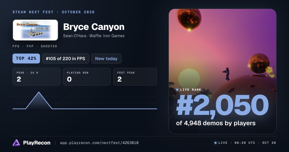 Bryce Canyon на Steam Next Fest