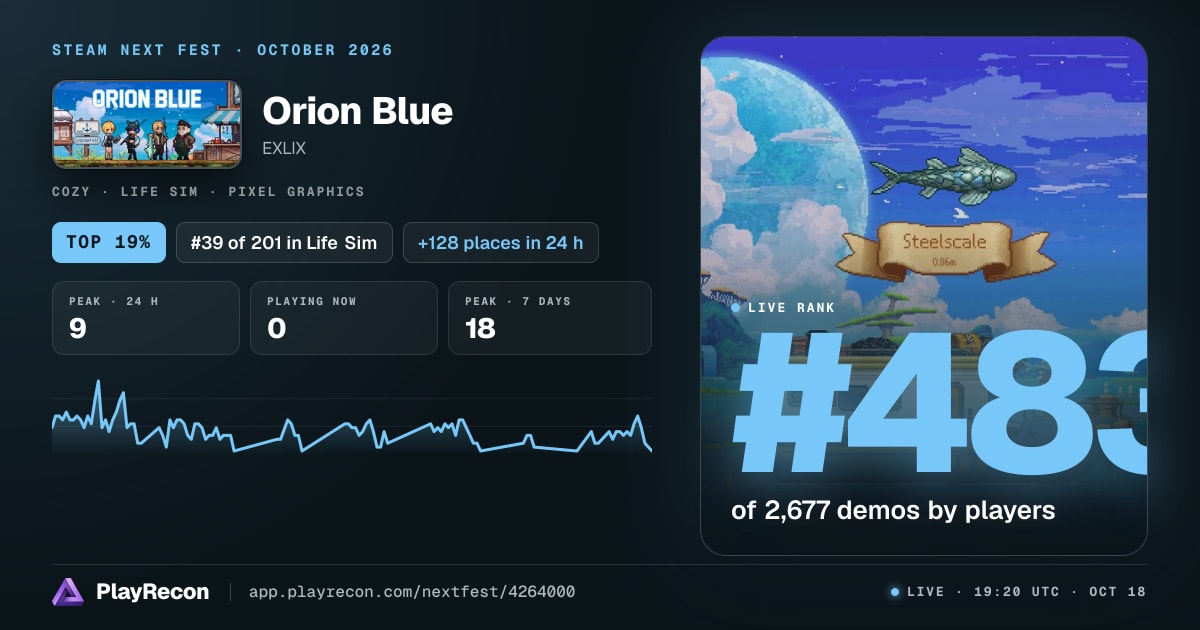 Orion Blue in Steam Next Fest