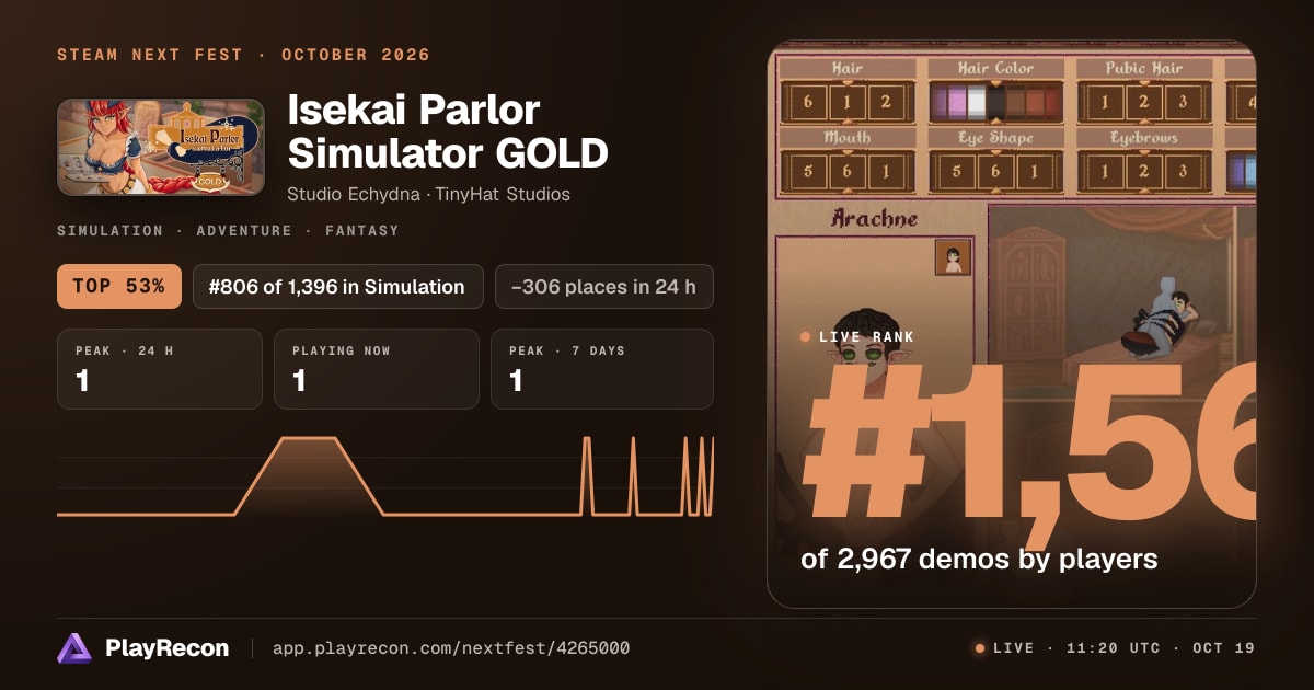 Isekai Parlor Simulator GOLD im Steam Next Fest