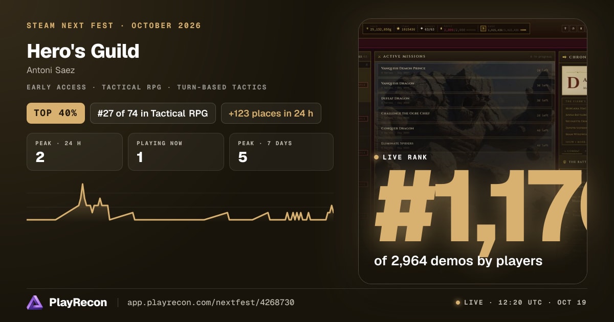 Hero's Guild in Steam Next Fest