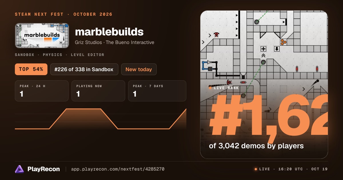 marblebuilds au Steam Next Fest
