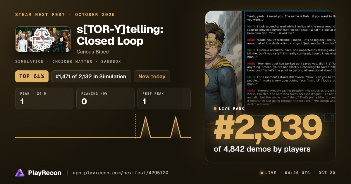 s[TOR-Y]telling: Closed Loop на Steam Next Fest
