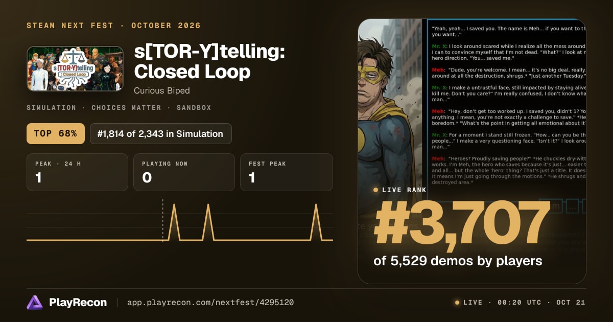 s[TOR-Y]telling: Closed Loop in Steam Next Fest