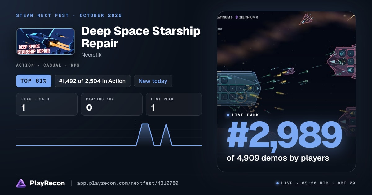 Deep Space Starship Repair im Steam Next Fest