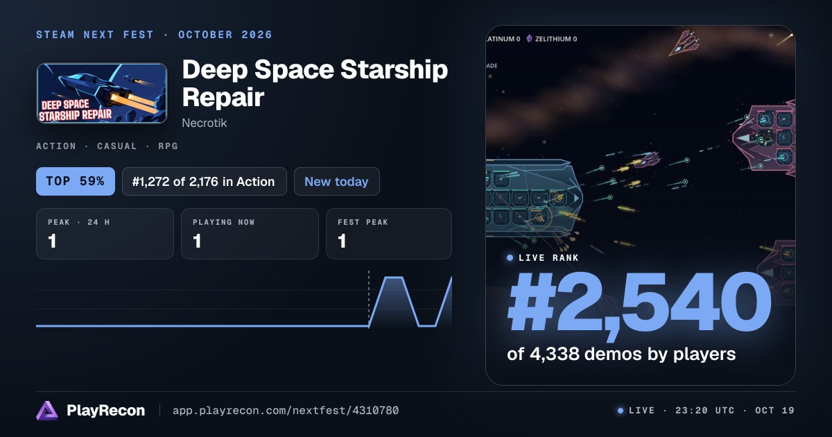 Deep Space Starship Repair en el Steam Next Fest