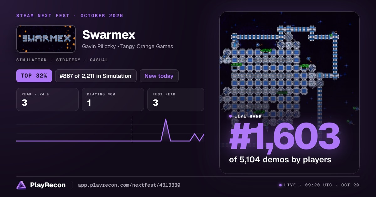 Swarmex im Steam Next Fest